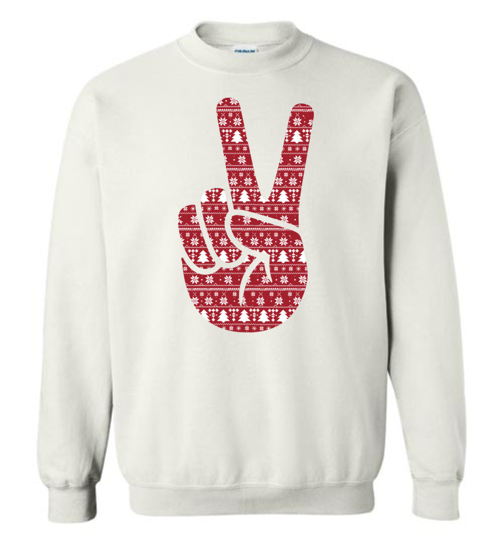 Holiday Peace Hand Sign Sweatshirt