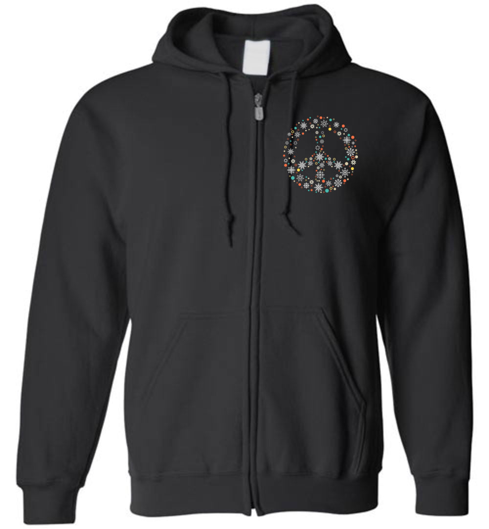 Holiday Peace Sign - Zip Hoodie