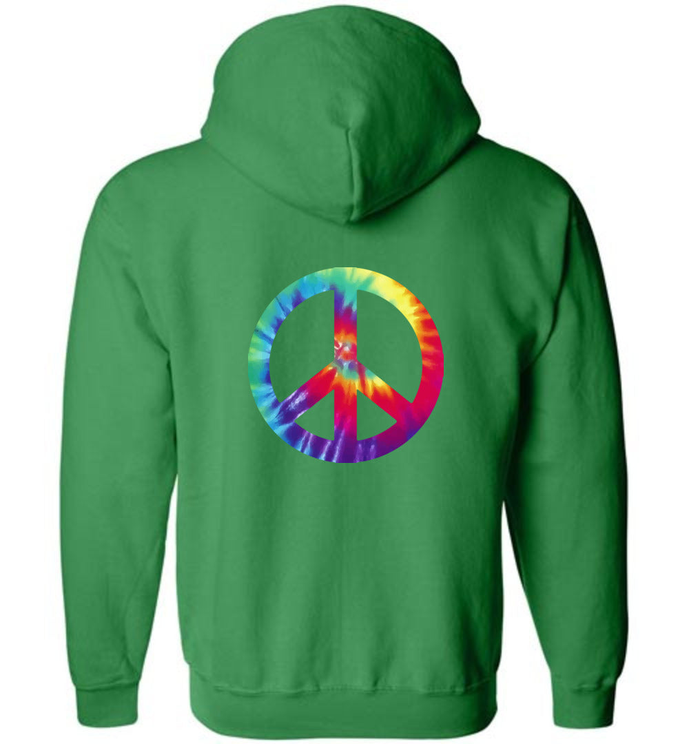 Tie Dye Peace Sign - Zip Hoodie
