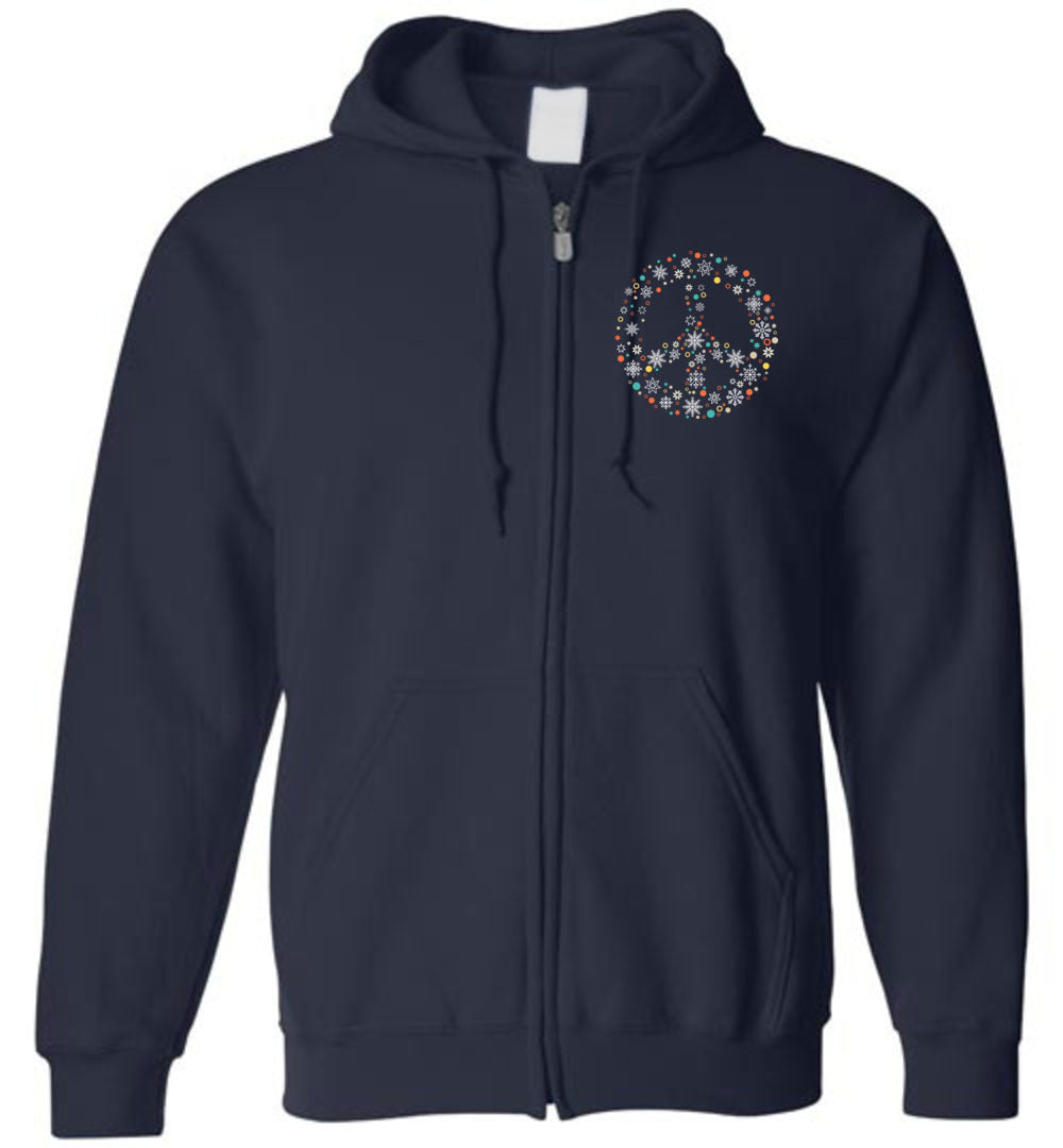 Holiday Peace Sign - Zip Hoodie