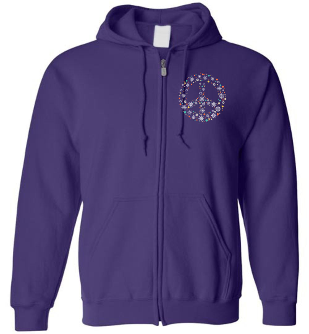 Holiday Peace Sign - Zip Hoodie
