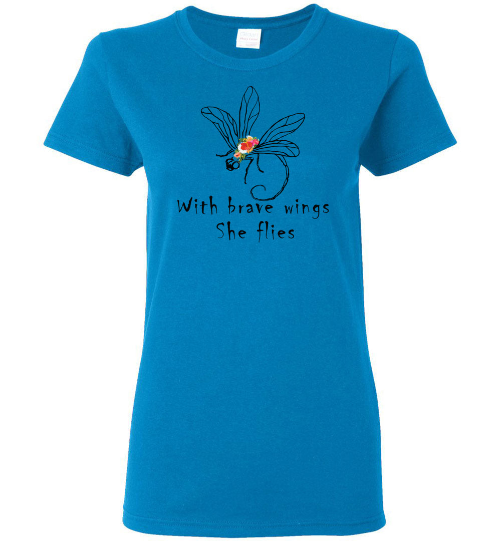 Dragonfly - With Brave Wings She Flies Short-Sleeve T-Shirt
