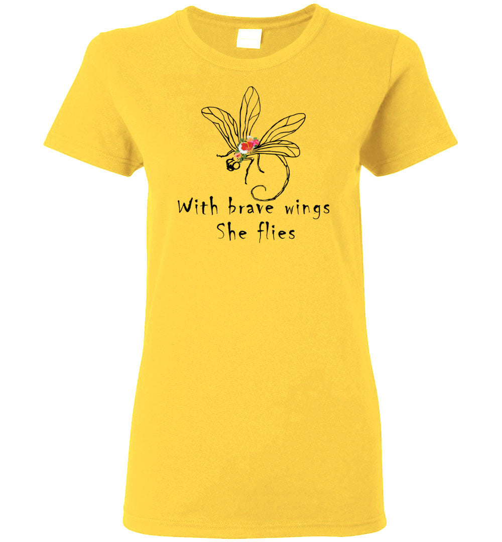 Dragonfly - With Brave Wings She Flies Short-Sleeve T-Shirt