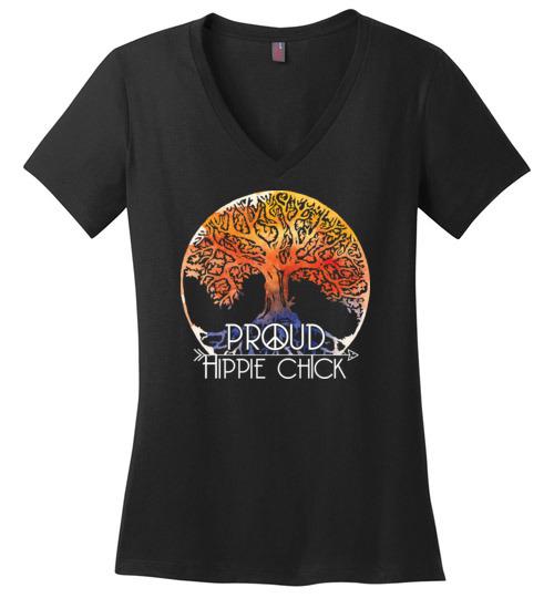 Hippie Chick VNeck Tee Heyjude Shoppe Black S