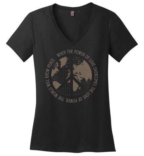 Peace Sign - The World Will Know Peace Heyjude Shoppe Black S