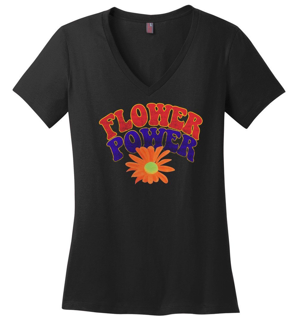 Flower Power Vneck Heyjude Shoppe Black XS