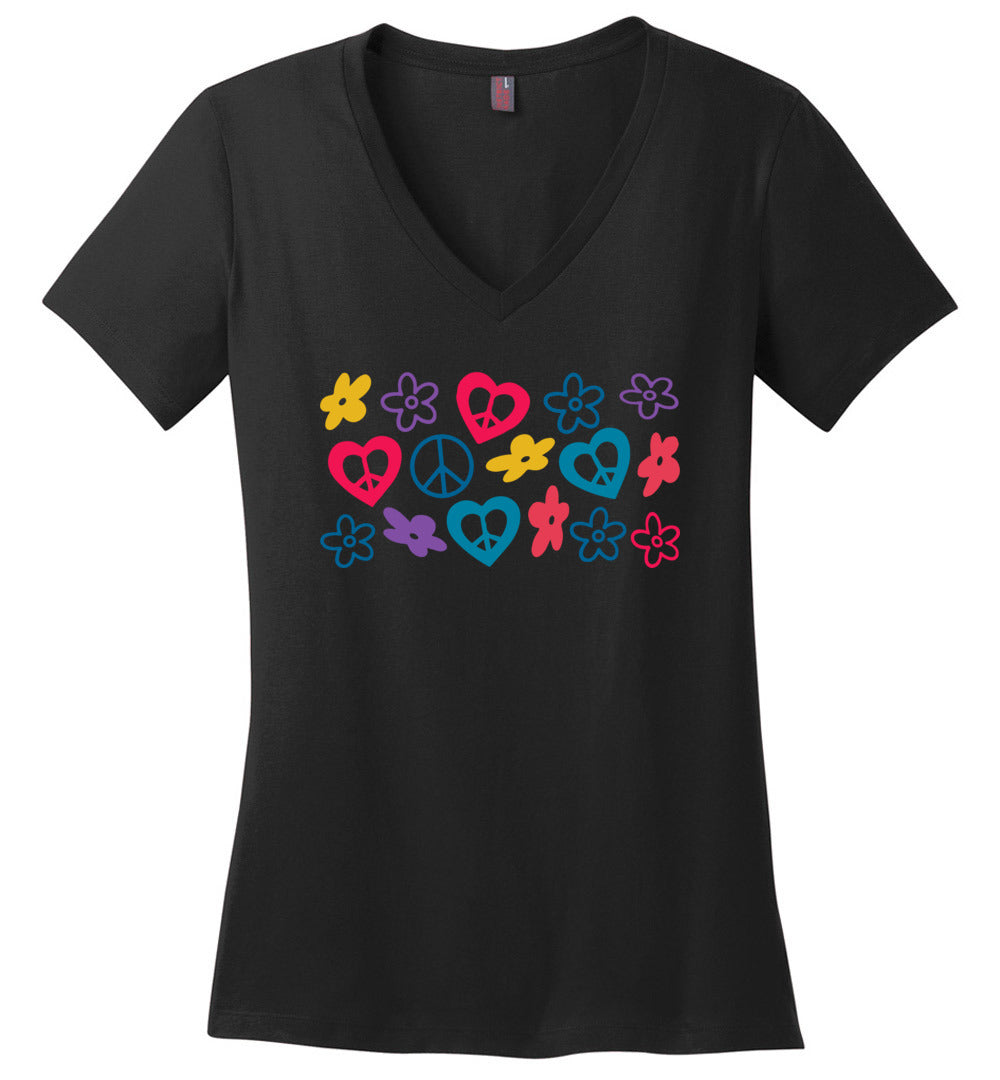 Peace Love Flowers V-necks