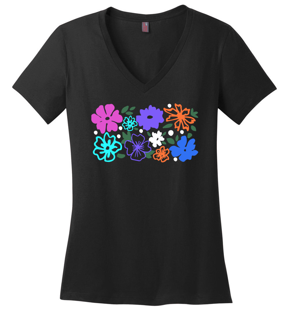 Colorful Flowers V-necks