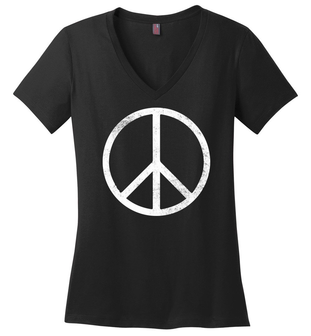 Peace On Earth Vneck Heyjude Shoppe Black XS