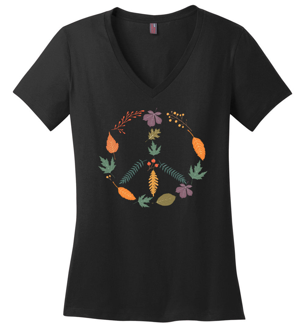 Fall Leaves Peace Sign T-shirts