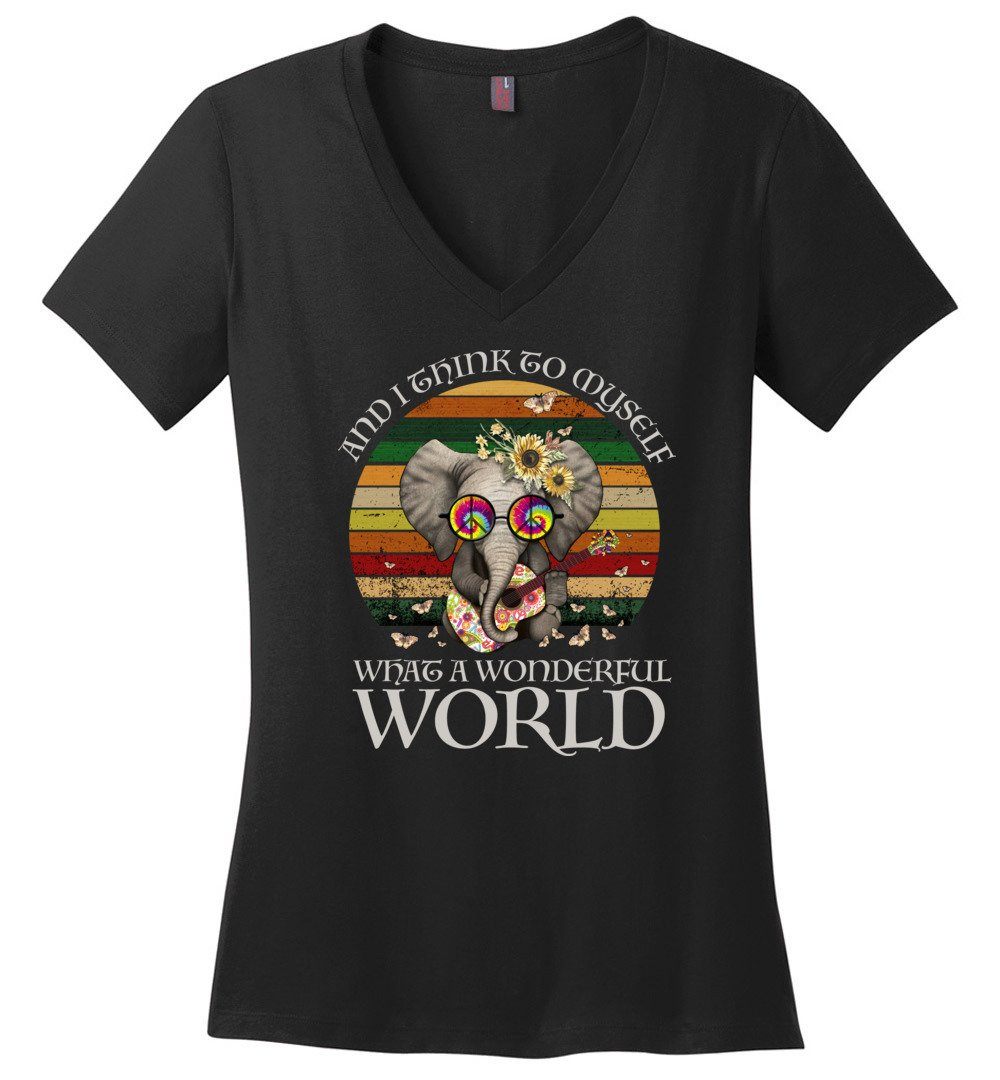 What A Wonderful World Vneck Heyjude Shoppe Black XS