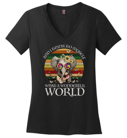 What A Wonderful World Vneck Heyjude Shoppe Black XS