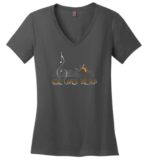 Here Comes The Sun Vneck Tee Heyjude Shoppe Charcoal S 