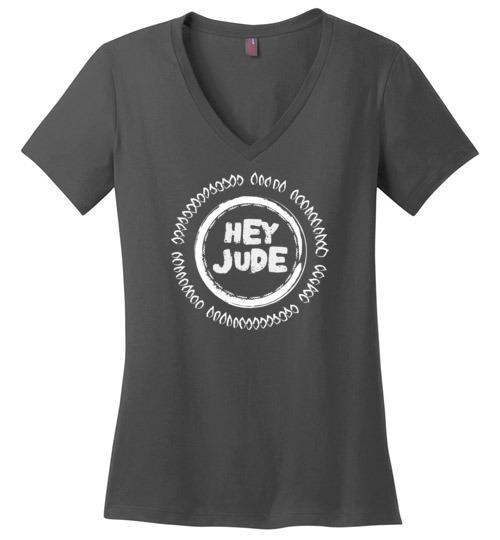 Hey Jude - Heyjude VNeck Tee Heyjude Shoppe Charcoal S