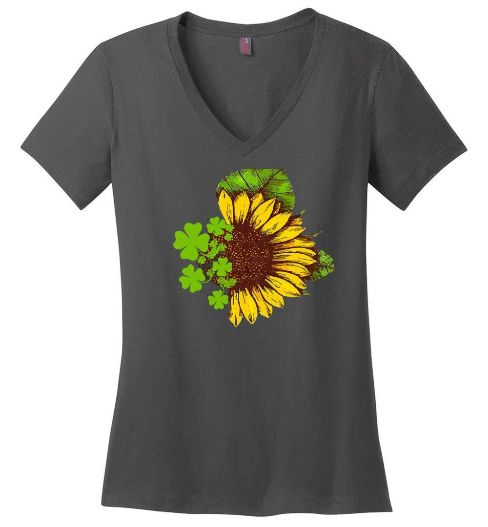 Sunflower Clovers Vneck Heyjude Shoppe Charcoal XS