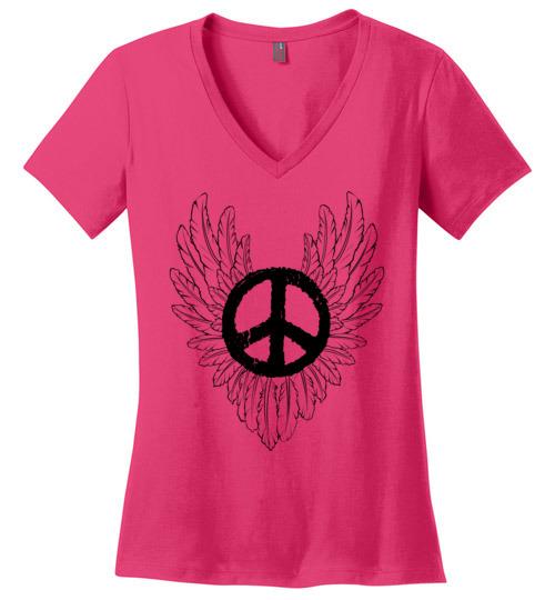 Peace Sign Wings Heyjude Shoppe Dark Fuchsia S