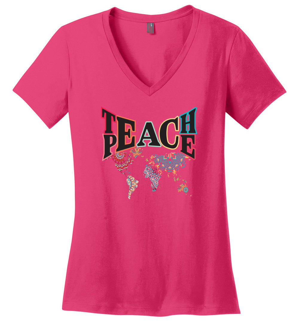 Teach Peace V-Neck