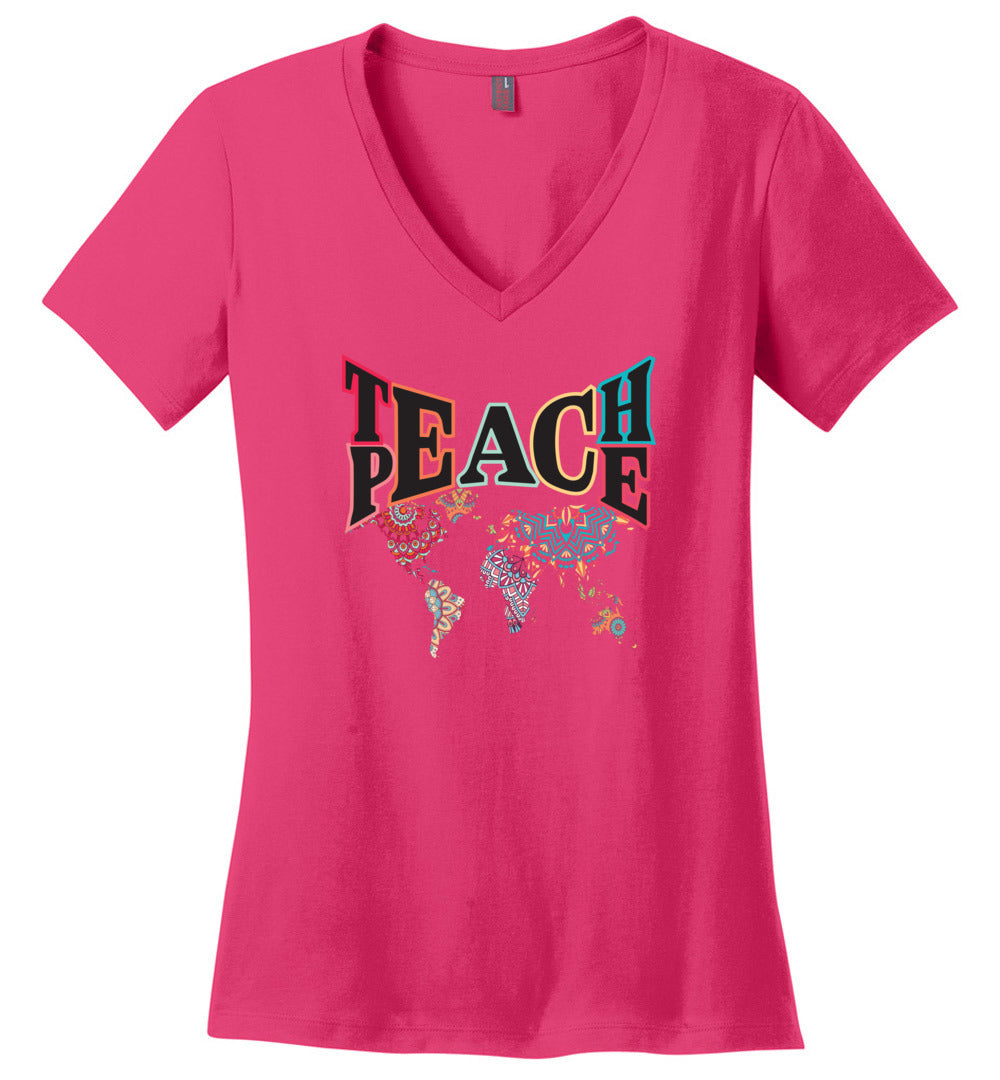 Teach Peace V-Neck