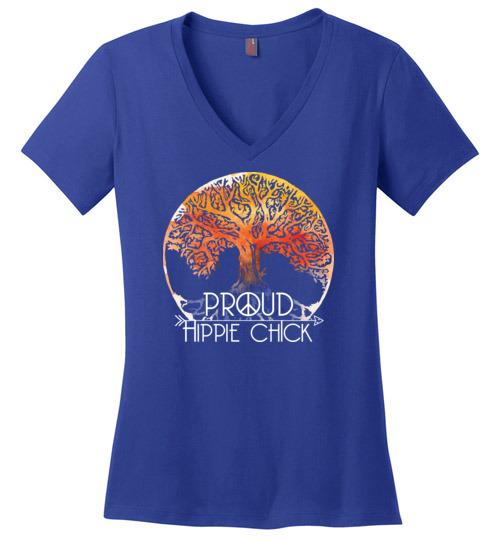 Hippie Chick VNeck Tee Heyjude Shoppe Deep Royal S