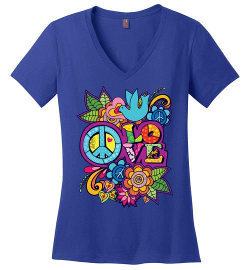 Peace Love Vneck Heyjude Shoppe Royal XS