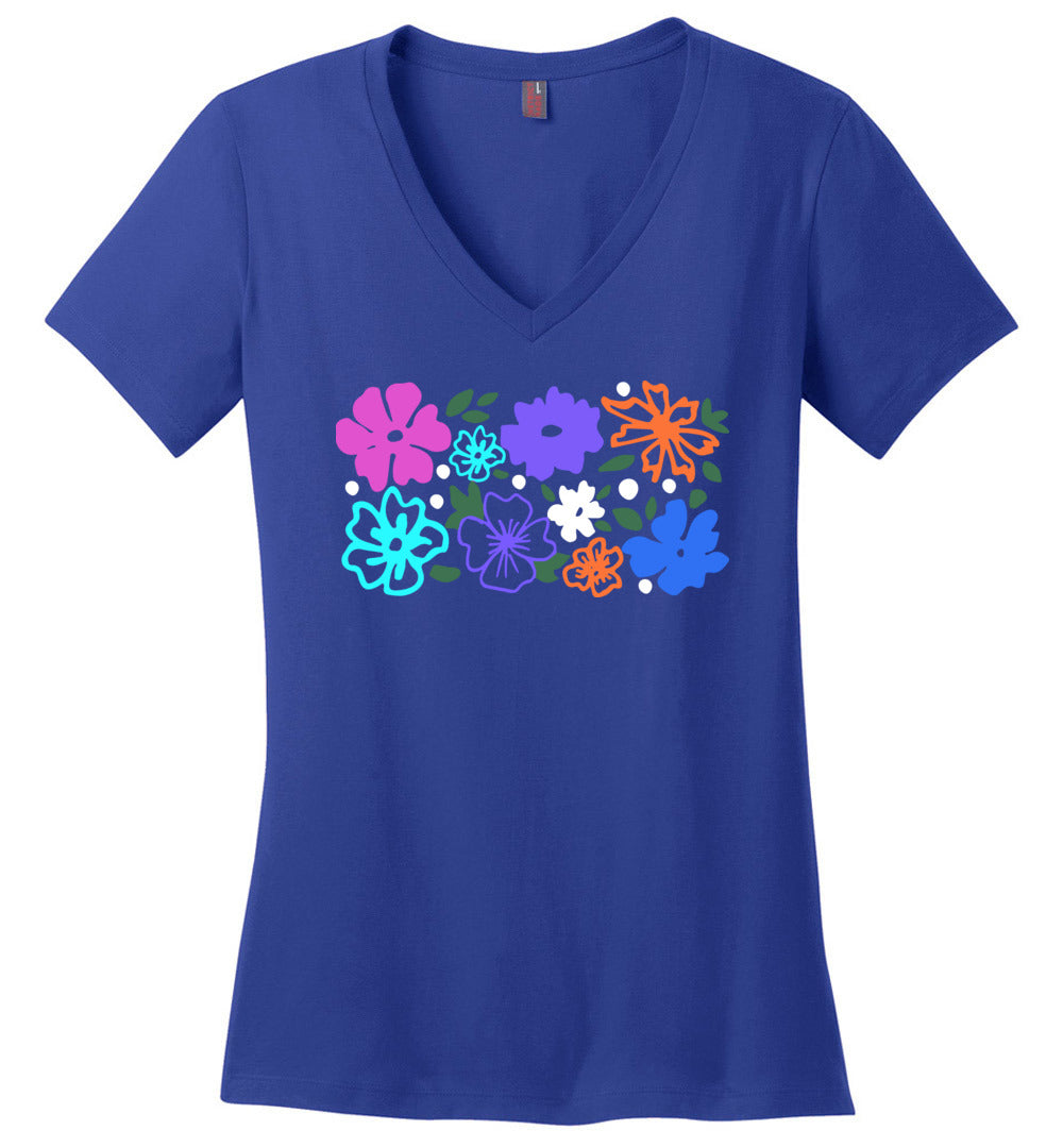 Colorful Flowers V-necks