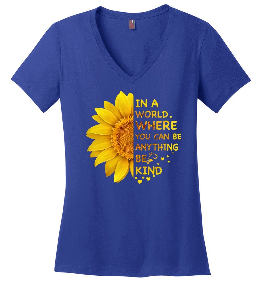 Be Kind - Sunflower Vneck Heyjude Shoppe Deep Royal XS