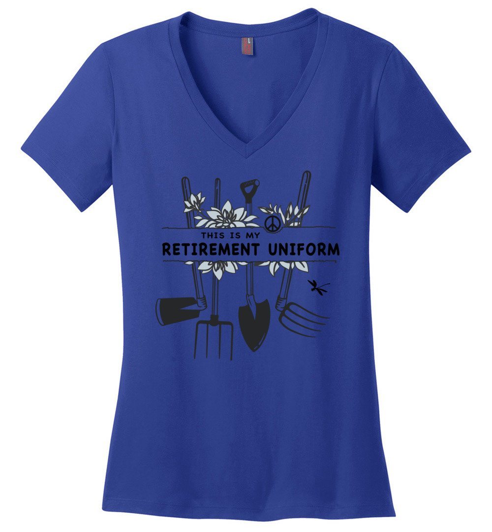This Is My Retirement Uniform - Gardening V-neck Heyjude Shoppe Deep Royal XS