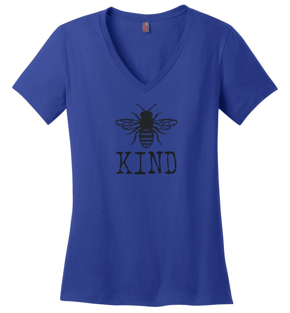 Funny Bee Kind V-neck Heyjude Shoppe Deep Royal XS