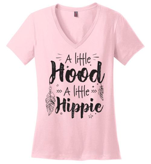 A Little Hood - A Little Hippie VNeck Tee Heyjude Shoppe Light Pink S