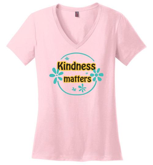 Kindness Matters Vneck Tee Heyjude Shoppe Light Pink S