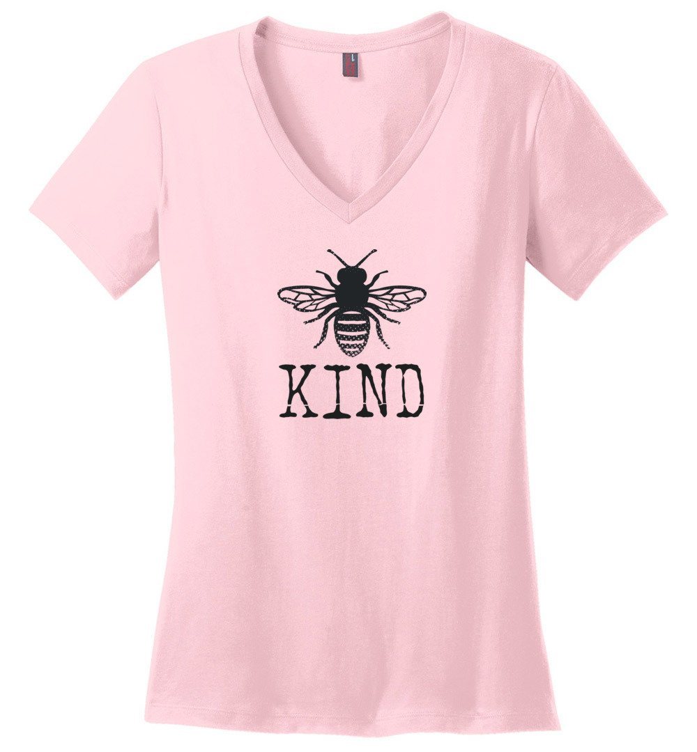 Funny Bee Kind V-neck Heyjude Shoppe Light Pink S
