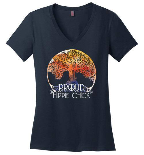 Hippie Chick VNeck Tee Heyjude Shoppe Navy S