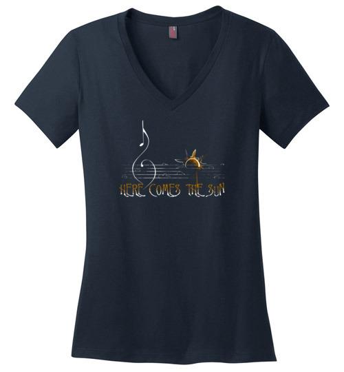 Here Comes The Sun Vneck Tee Heyjude Shoppe Navy S