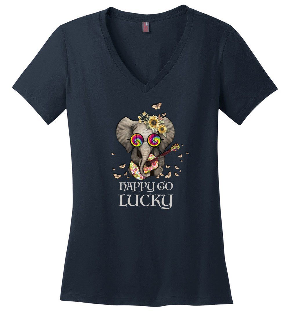 Hippie Elephant - Happy Go Lucky Vneck Heyjude Shoppe Navy XS