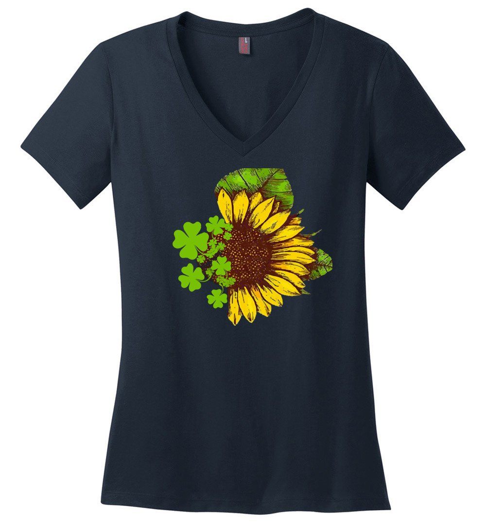 Sunflower Clovers Vneck Heyjude Shoppe Navy XS