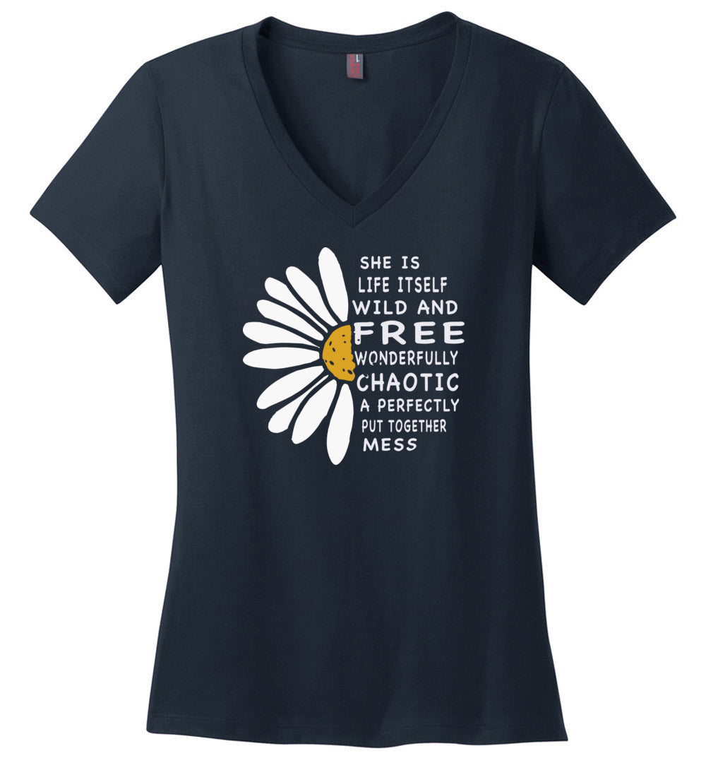 Wild And Free Daisy V-necks