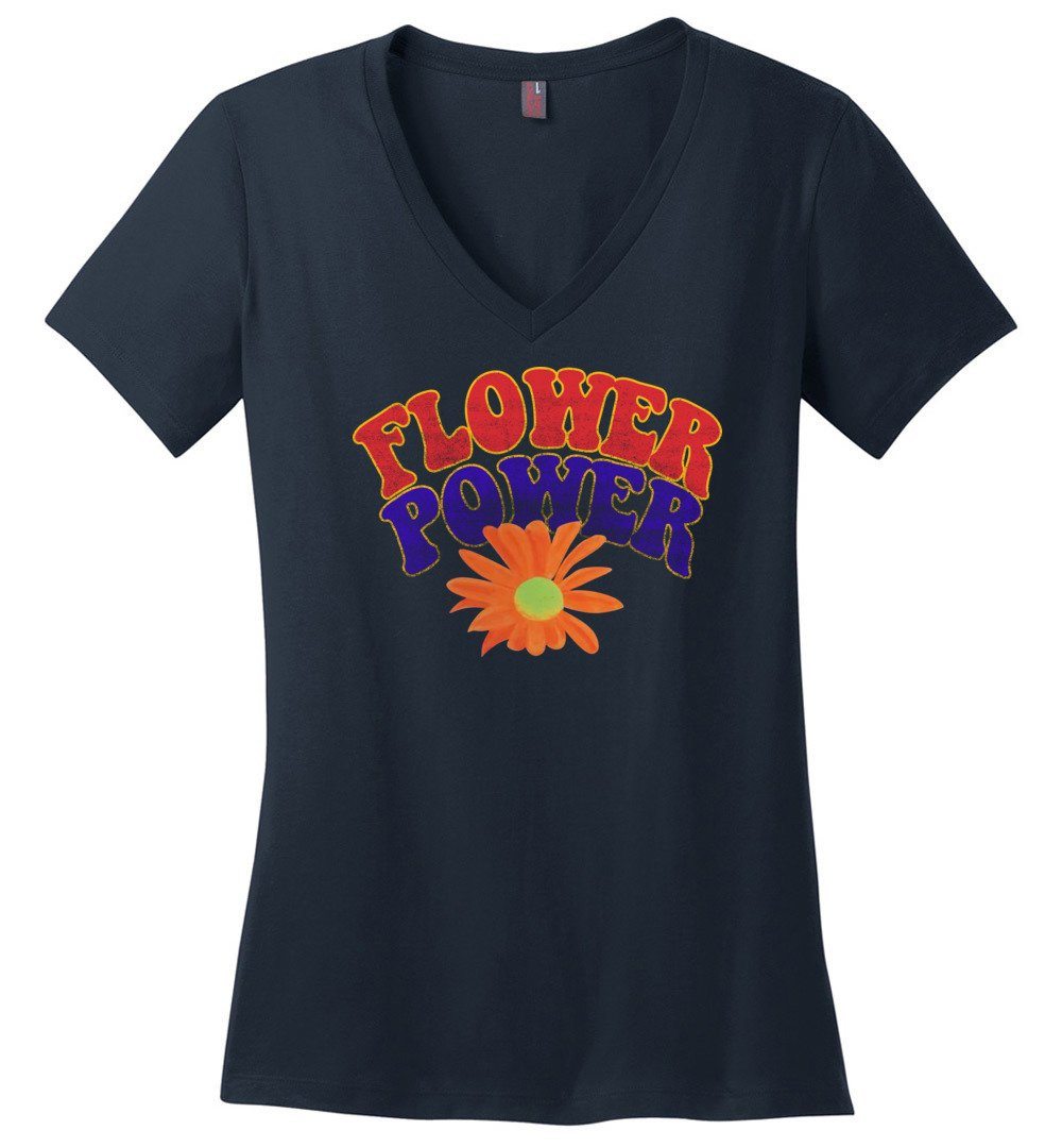 Flower Power Vneck Heyjude Shoppe Navy XS