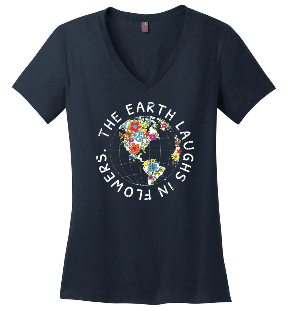 The Earth Laughs In Flowers V-neck