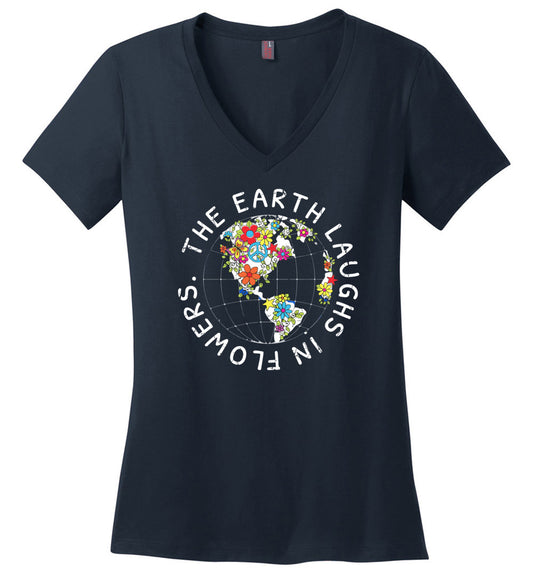 The Earth Laughs In Flowers V-neck