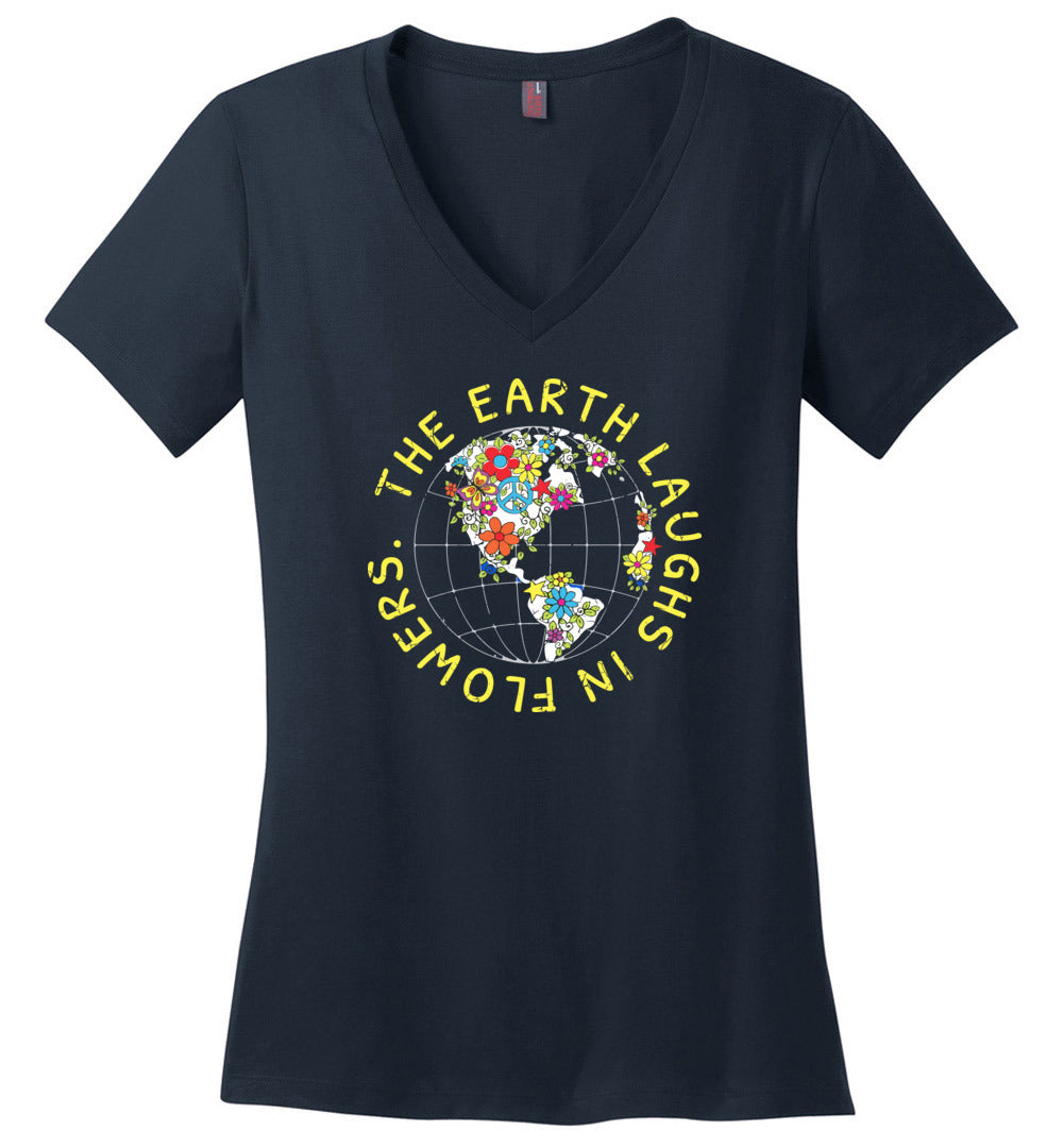 The Earth Laughs In Flowers V-neck