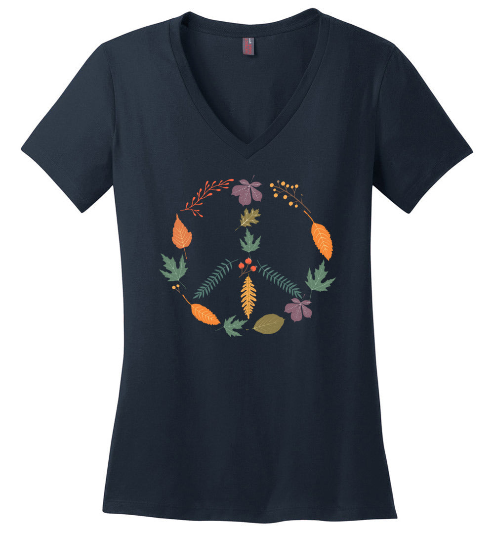 Fall Leaves Peace Sign T-shirts