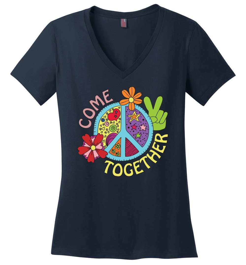 Come Together Vneck Tee Heyjude Shoppe Navy XS