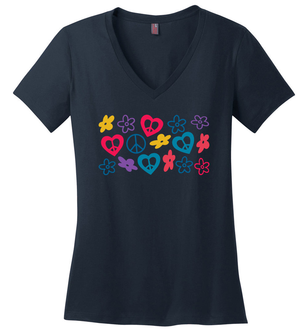 Peace Love Flowers V-necks