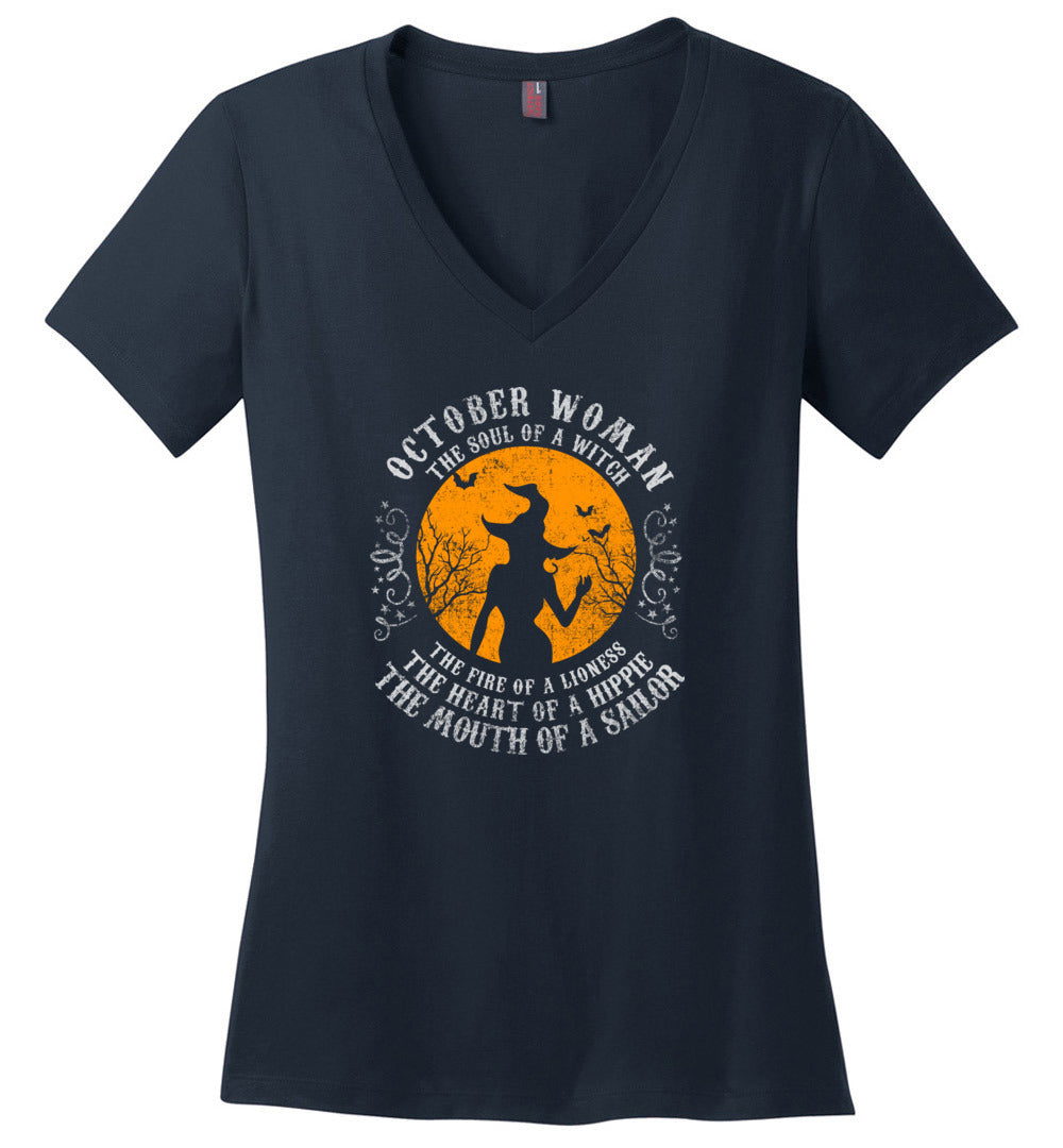 October woman V-neck