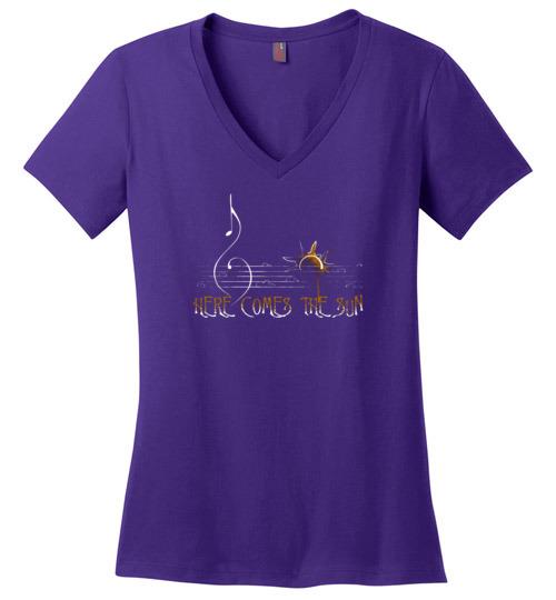 Here Comes The Sun Vneck Tee Heyjude Shoppe Purple S
