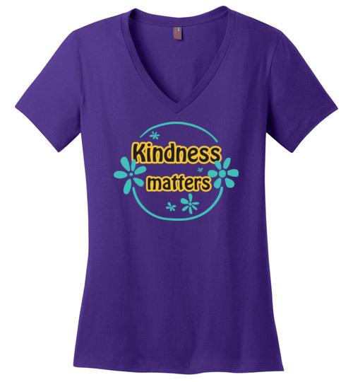Kindness Matters Vneck Tee Heyjude Shoppe Purple S