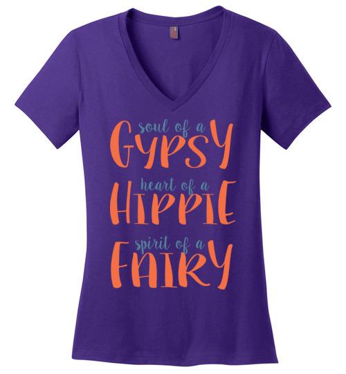Hippe Gypsy Fairy VNeck Tee Heyjude Shoppe Purple S