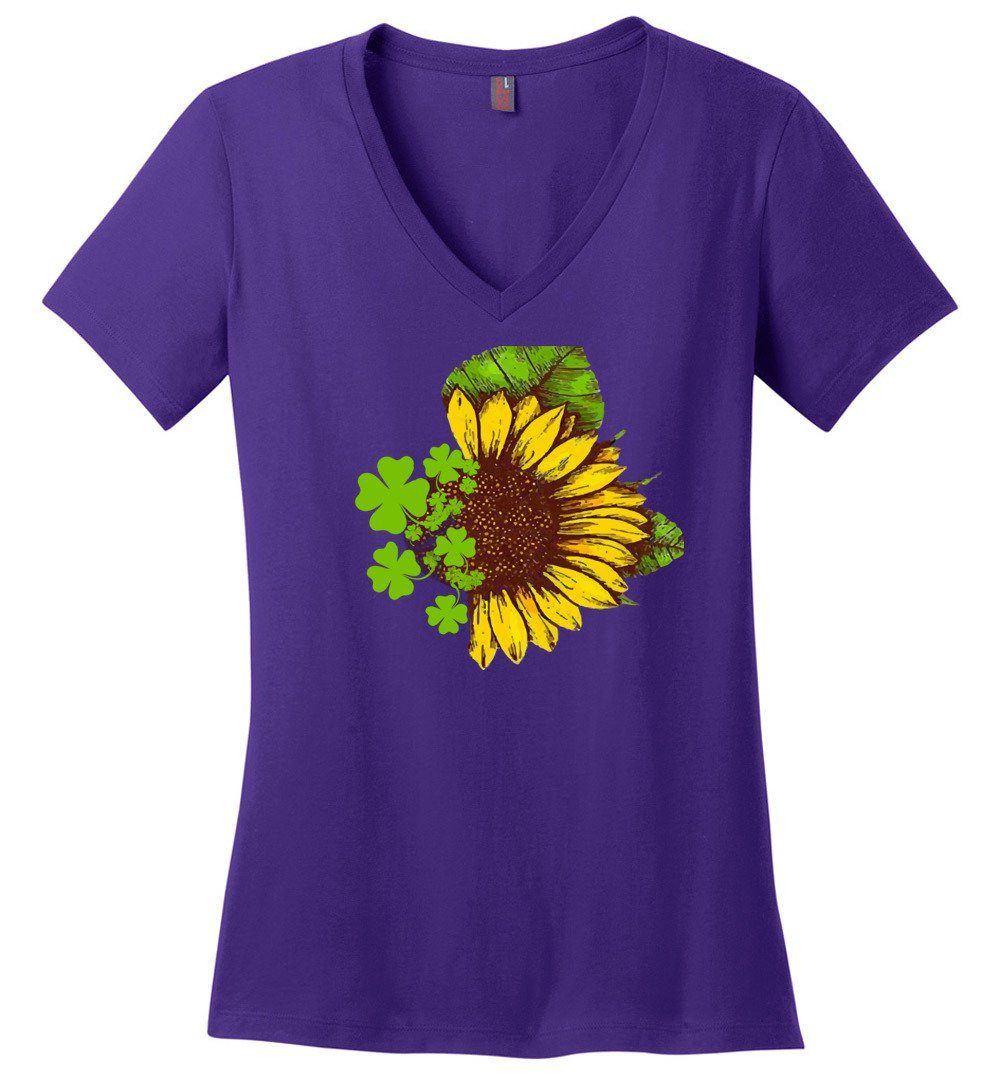Sunflower Clovers Vneck Heyjude Shoppe Purple XS