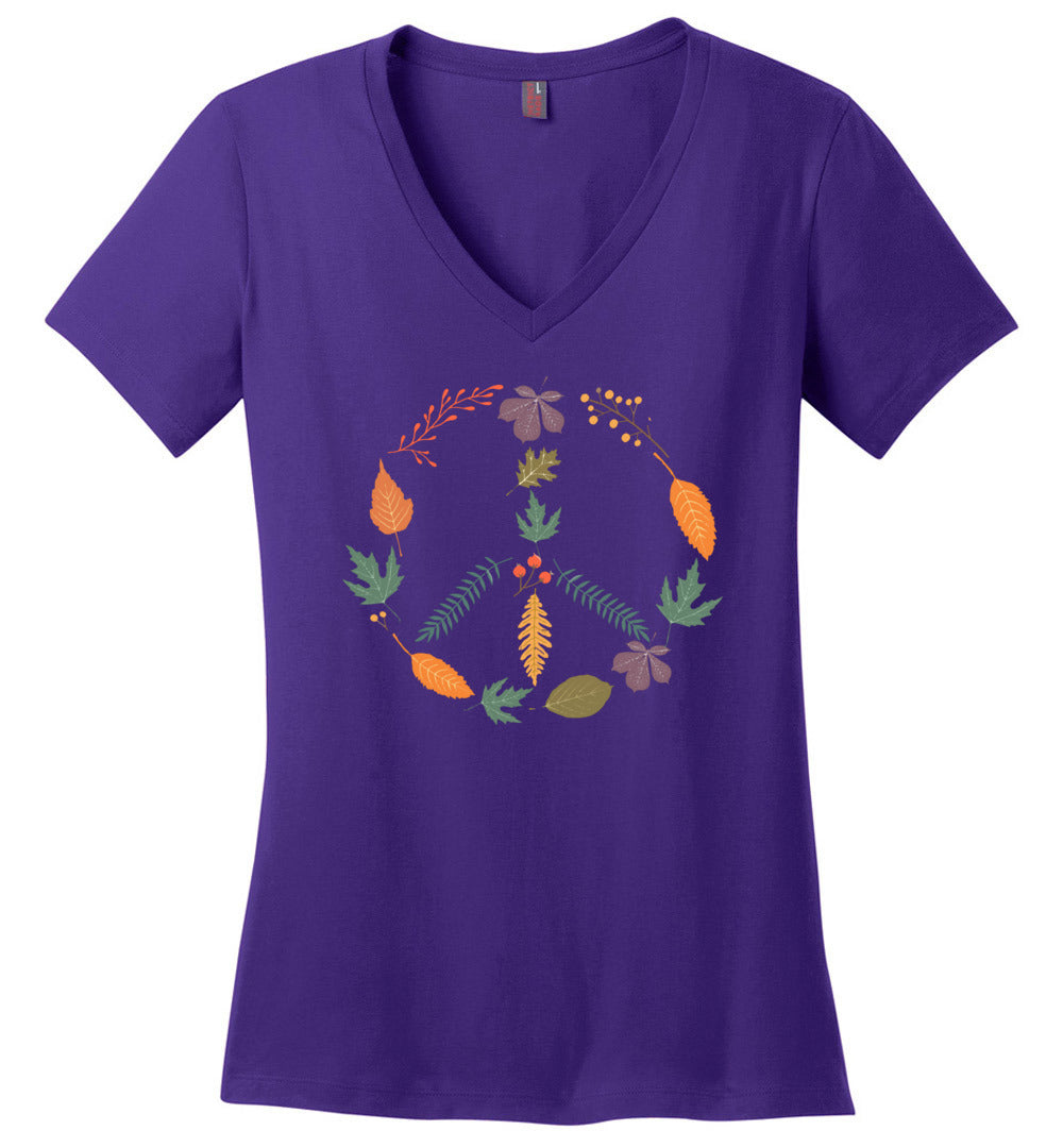 Fall Leaves Peace Sign T-shirts