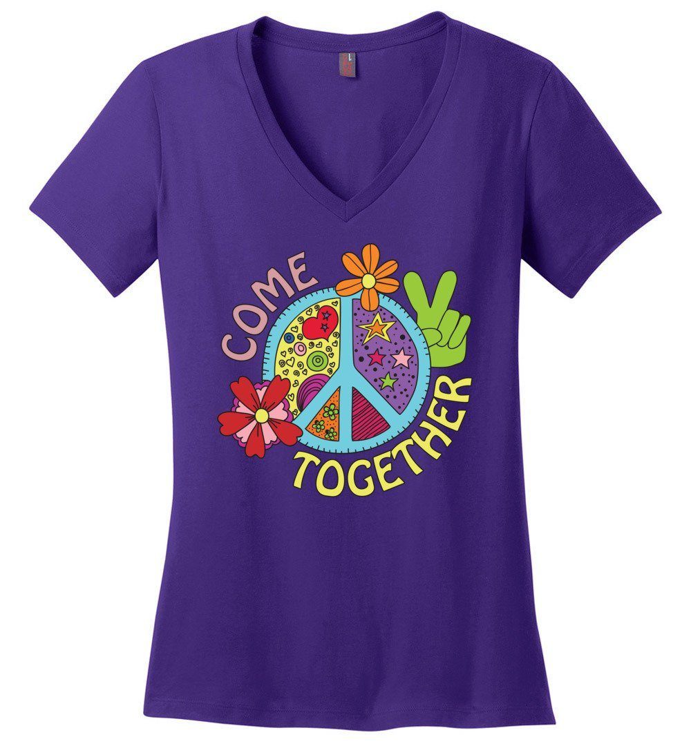 Come Together Vneck Tee Heyjude Shoppe Purple XS
